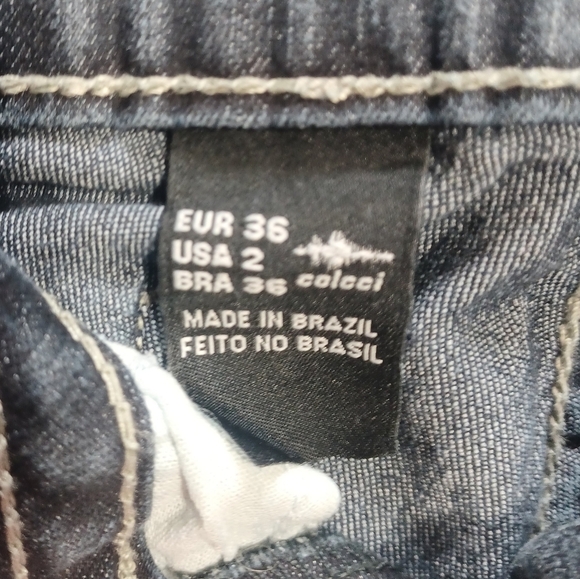 VTG Y2k Colcci Silver Lab Women's Low-Rise Skinny Jeans Size 2 Dark Wash Brazil - Picture 6 of 11
